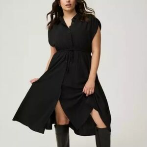 Torrid Dolman Button-Down Midi Shirt Dress